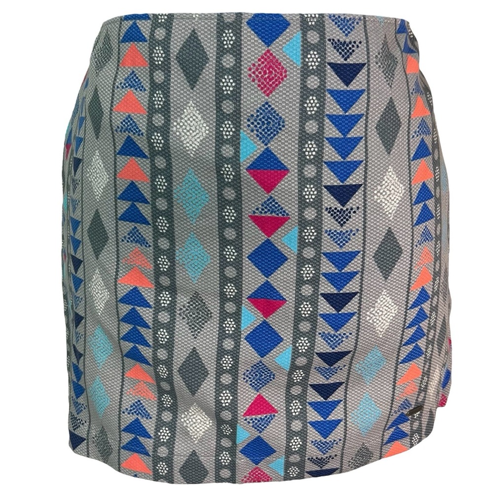 HOLLISTER Womens Size 3 Gray Geometric Lined Zip Short Mini Pencil Skirt‎ EUC